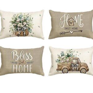 Farmhouse Throw Pillows Covers(set of 4) NWOT